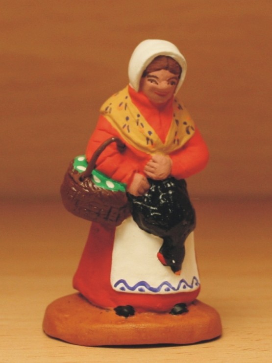 Femme à la poule santons de provence